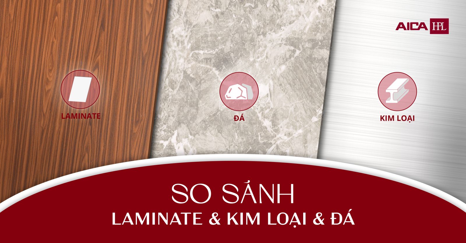 So sánh laminate&Kim loại&Đá