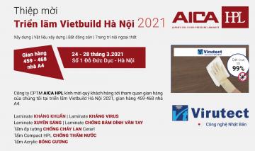 Thư mời tham quan gian hàng AICA HPL tại Vietbuild Hà Nội 2021